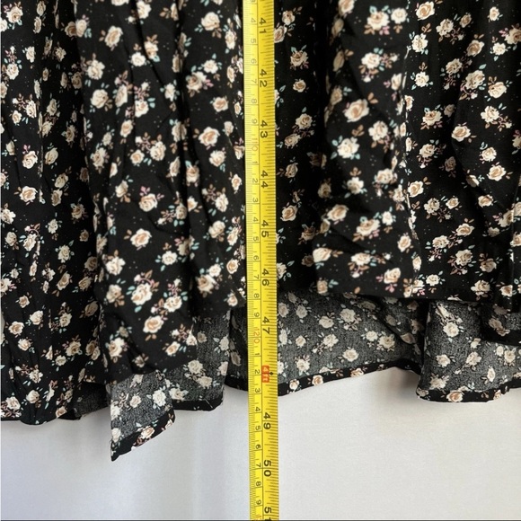 Natural Life Rebecca Midi Dress Black Cream Roses Sz XL NWT Empire Waist Flowy - Picture 8 of 16